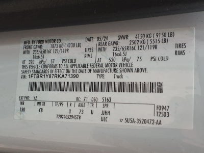 2024 Ford Transit T-250 130" Low Rf 9070 GVWR RWD