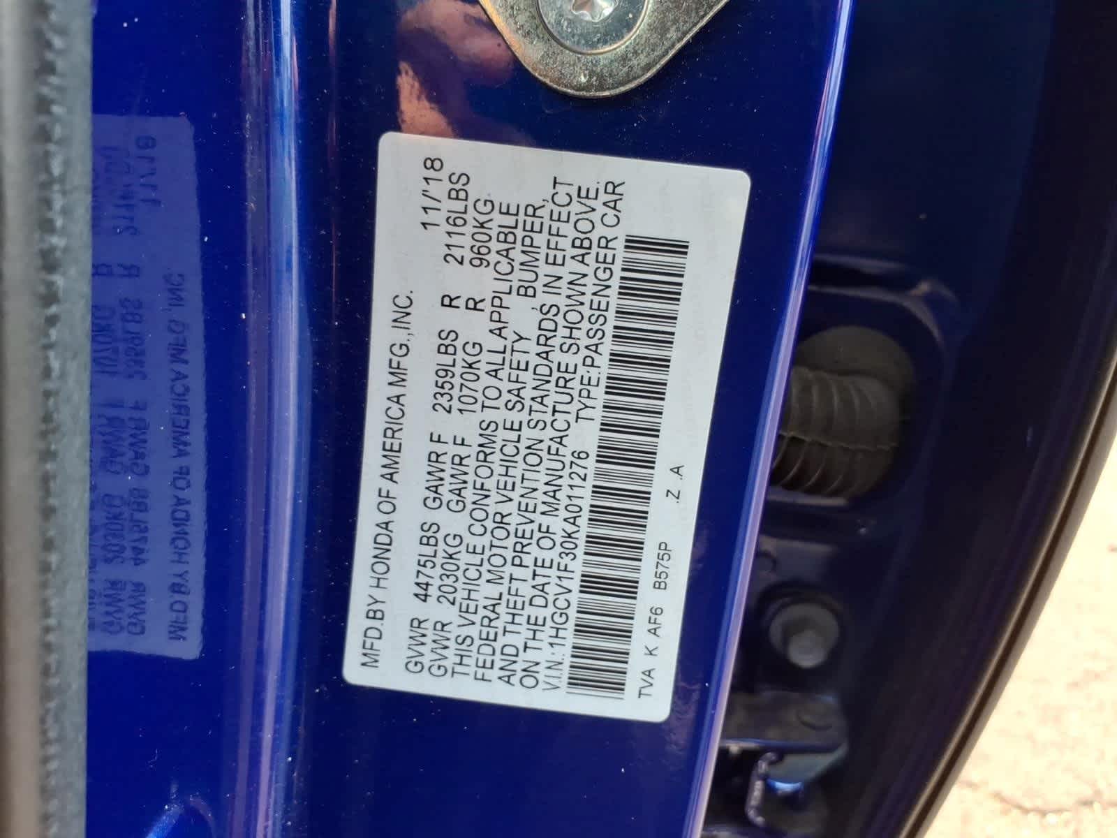 2019 Honda Accord Sedan Sport 1.5T
