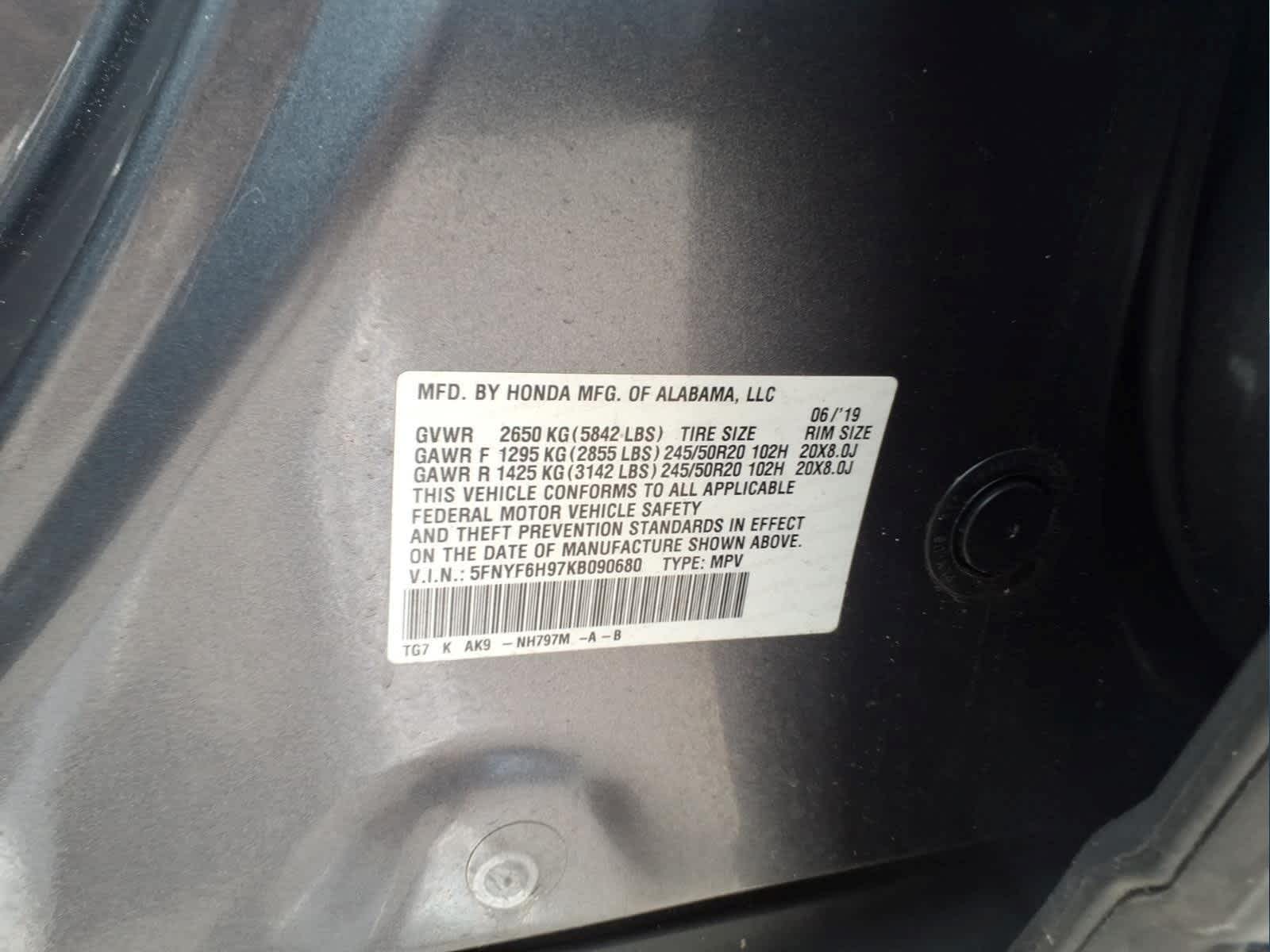 2019 Honda Pilot Touring 8-Passenger