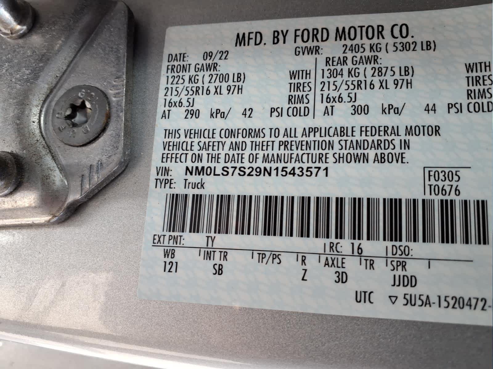 2022 Ford Transit Connect Van XL